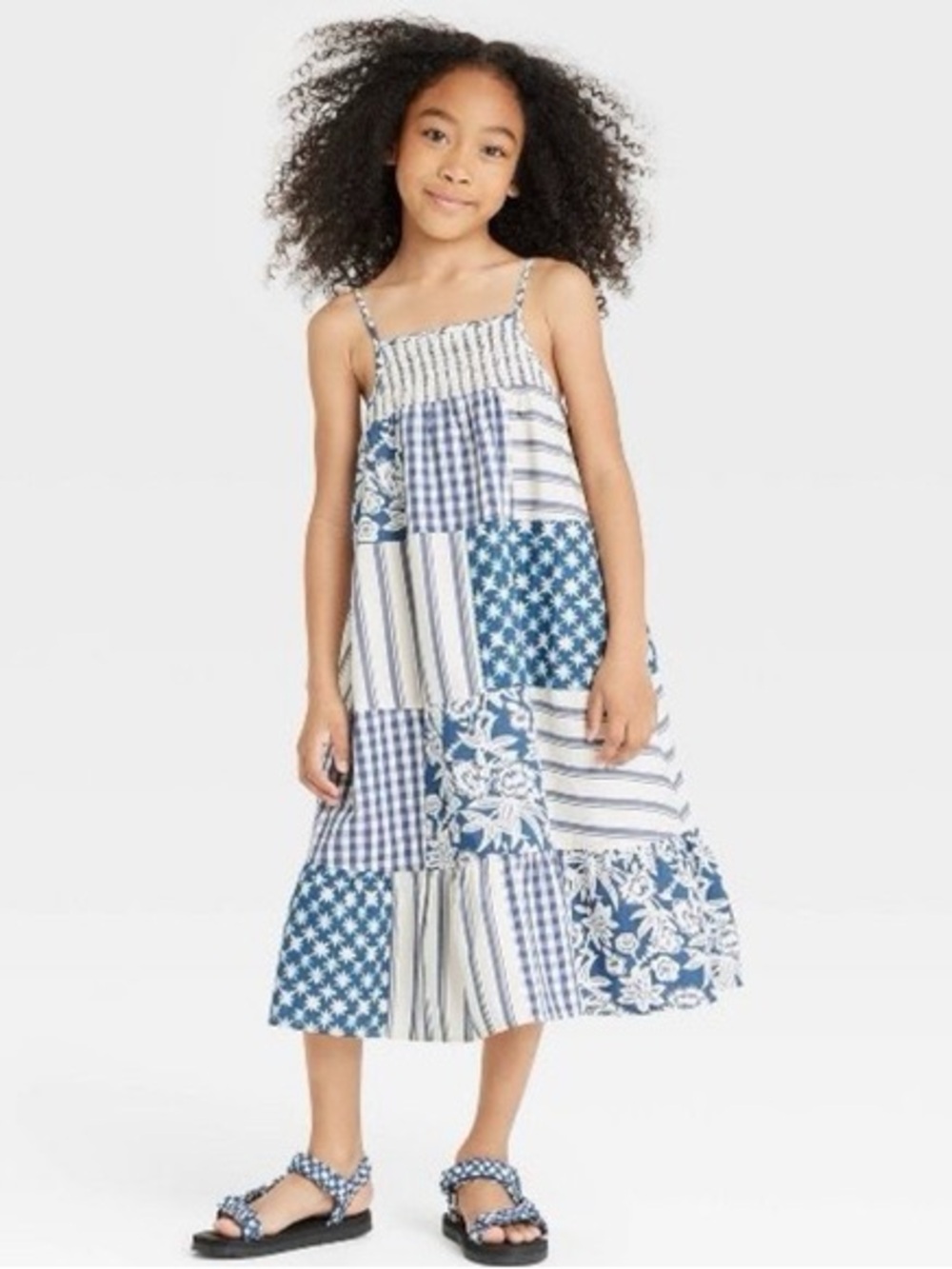 Cat & Jack Blue Patchwork Maxi Dress for Girls